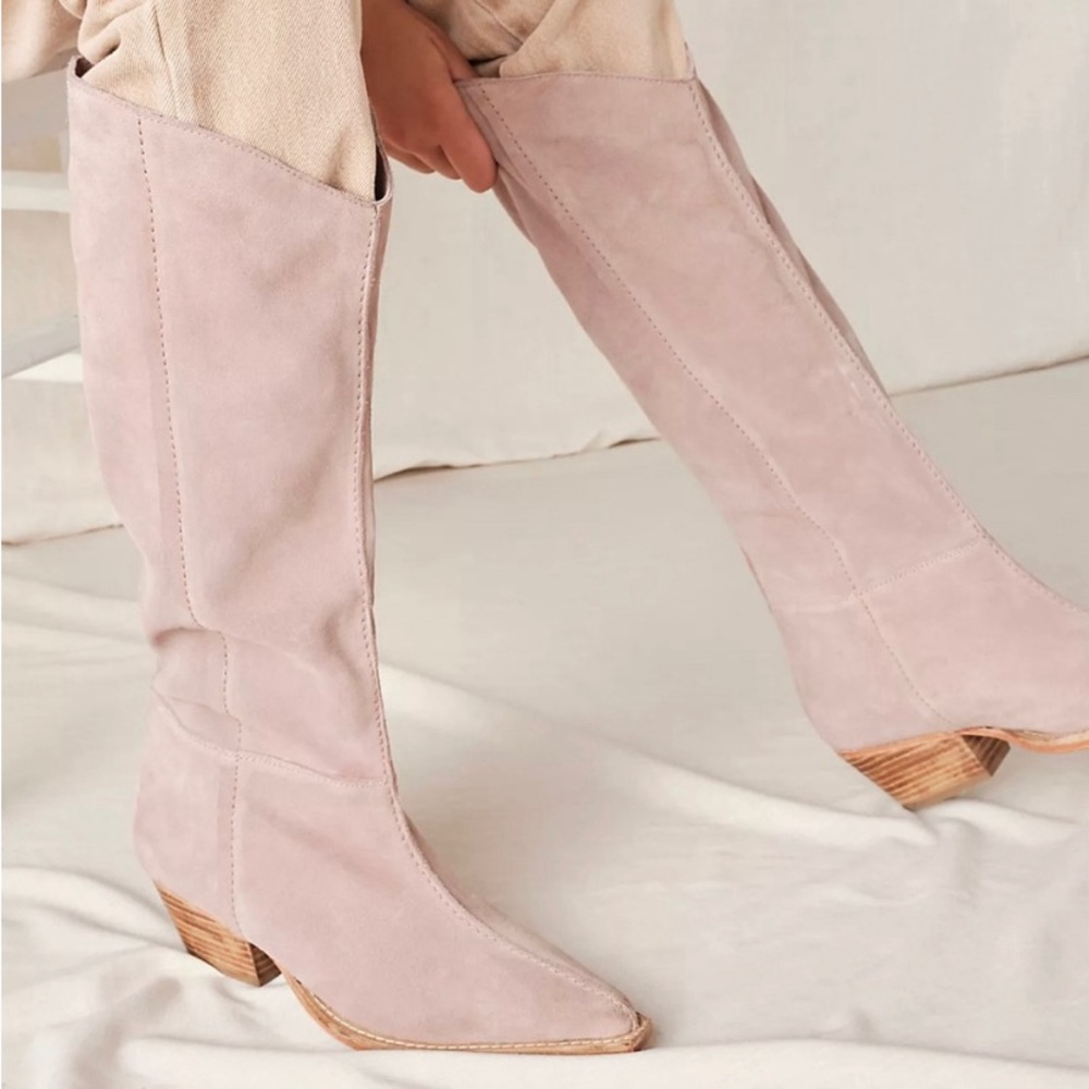 Free People Sway Slouch Boot Blush Sz 9